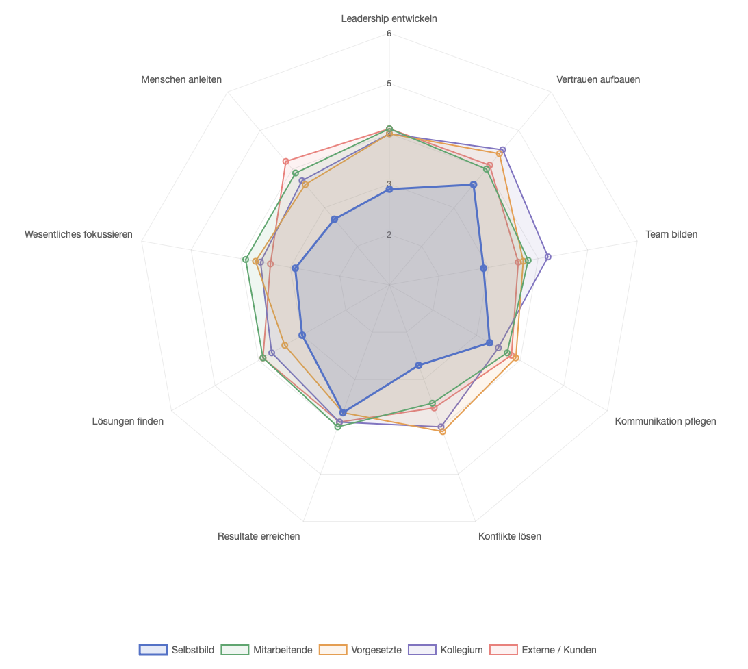 F360 Radar-Chart: Selbst- und Fremdsicht